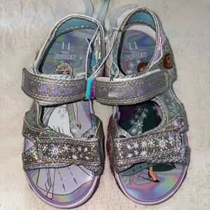 Disney Frozen Glitter Sandals - Silver and Purple